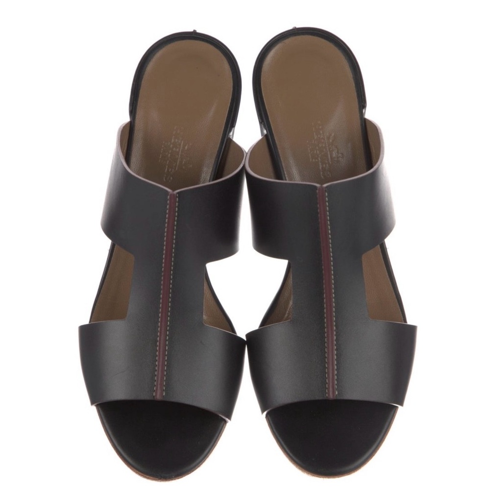 Hermes Black and Brown Women's Sandals
